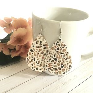 NWT Leather Teardrop Earrings